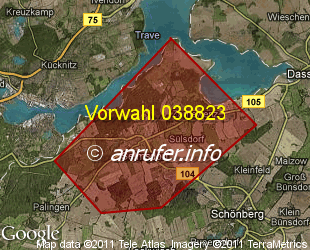 Vorwahlkarte 038823 – Selmsdorf