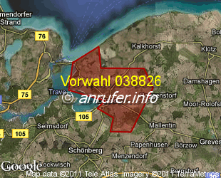 Vorwahlkarte 038826 – Dassow