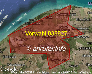 Vorwahlkarte 038827 – Kalkhorst