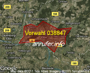 Vorwahlkarte 038847 – Boizenburg Elbe