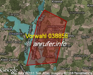 Vorwahlkarte 038858 – Lassahn