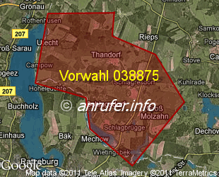 Vorwahlkarte 038875 – Schlagsdorf b Gadebusch