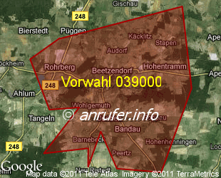 Vorwahlkarte 039000 – Beetzendorf