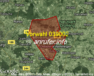 Vorwahlkarte 039002 – Oebisfelde