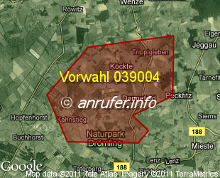 Vorwahlkarte 039004 – Köckte b Gardelegen