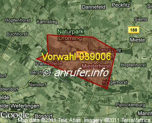 Vorwahlkarte 039006 – Miesterhorst