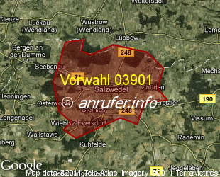 Vorwahlkarte 03901 – Salzwedel