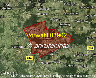 Vorwahlkarte 03902 – Diesdorf Altm