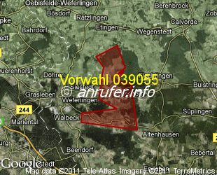 Vorwahlkarte 039055 – Hörsingen