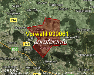 Vorwahlkarte 039061 – Weferlingen