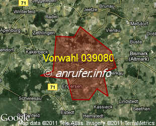 Vorwahlkarte 039080 – Kalbe Milde