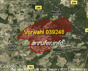 Vorwahlkarte 039248 – Dobritz