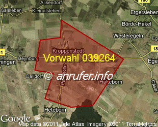 Vorwahlkarte 039264 – Kroppenstedt