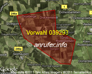 Vorwahlkarte 039293 – Dreileben