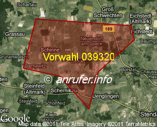 Vorwahlkarte 039320 – Schinne