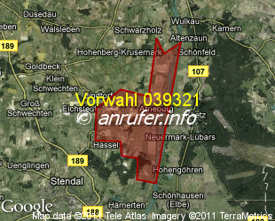 Vorwahlkarte 039321 – Arneburg