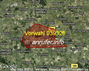 Vorwahlkarte 039328 – Rochau