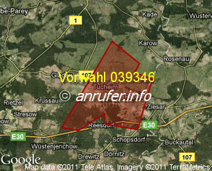 Vorwahlkarte 039346 – Tucheim