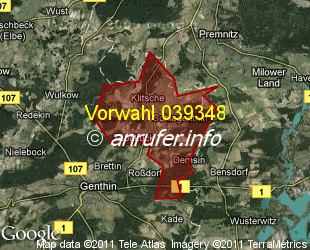 Vorwahlkarte 039348 – Klitsche