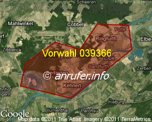 Vorwahlkarte 039366 – Kehnert