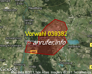 Vorwahlkarte 039382 – Kamern