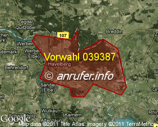 Vorwahlkarte 039387 – Havelberg