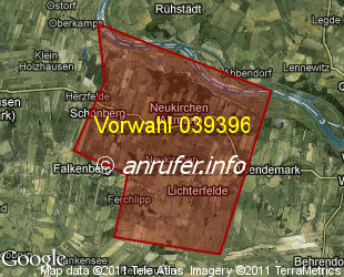 Vorwahlkarte 039396 – Neukirchen Altmark