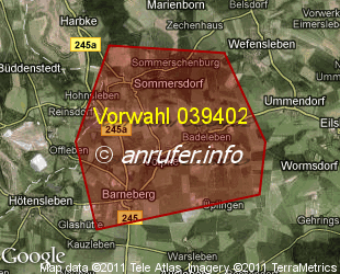 Vorwahlkarte 039402 – Völpke