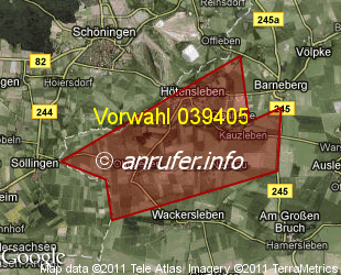 Vorwahlkarte 039405 – Hötensleben