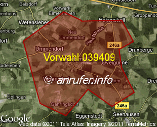Vorwahlkarte 039409 – Eilsleben
