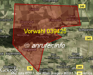 Vorwahlkarte 039425 – Dingelstedt a Huy