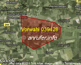 Vorwahlkarte 039428 – Pabstorf