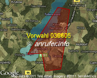 Vorwahlkarte 039605 – Gross Nemerow