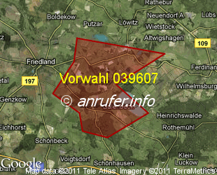 Vorwahlkarte 039607 – Kotelow