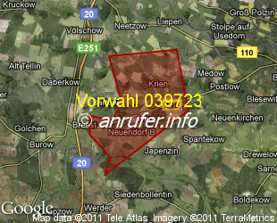 Vorwahlkarte 039723 – Krien