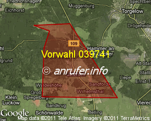 Vorwahlkarte 039741 – Jatznick