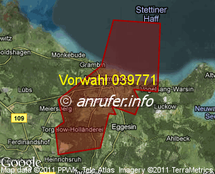 Vorwahlkarte 039771 – Ueckermünde