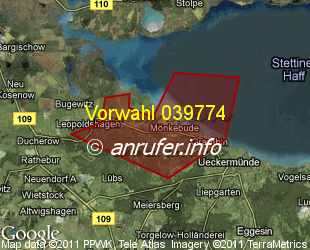 Vorwahlkarte 039774 – Mönkebude