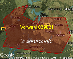 Vorwahlkarte 039821 – Carpin