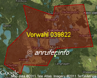 Vorwahlkarte 039822 – Kratzeburg