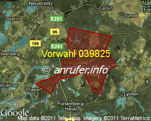 Vorwahlkarte 039825 – Wokuhl