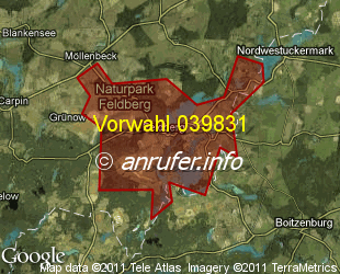 Vorwahlkarte 039831 – Feldberg Meckl