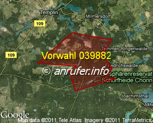 Vorwahlkarte 039882 – Gollin