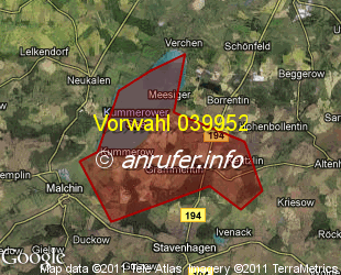 Vorwahlkarte 039952 – Grammentin