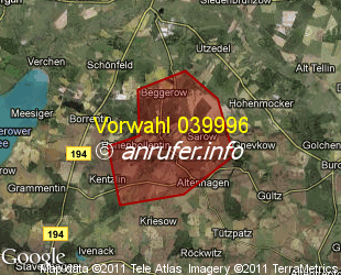 Vorwahlkarte 039996 – Törpin