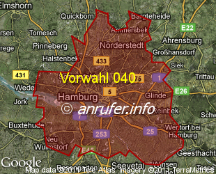 Vorwahlkarte 040 – Hamburg
