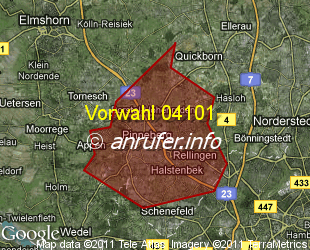 Vorwahlkarte 04101 – Pinneberg