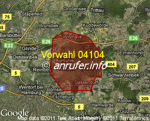 Vorwahlkarte 04104 – Aumühle b Hamburg