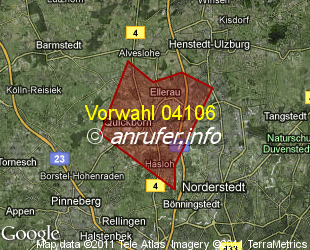 Vorwahlkarte 04106 – Quickborn Kr Pinneberg