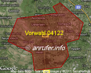 Vorwahlkarte 04122 – Uetersen